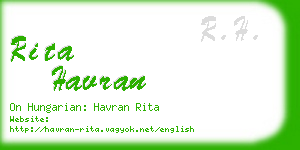 rita havran business card